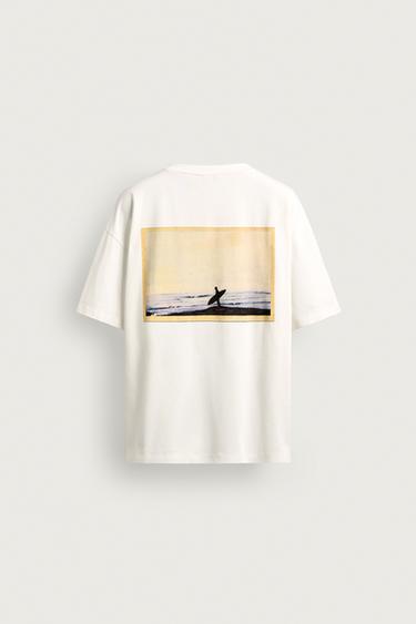 Zara PUKAS SURF X ZARA PHOTOGRAPHIC PRINT T-SHIRT - Oyster-white