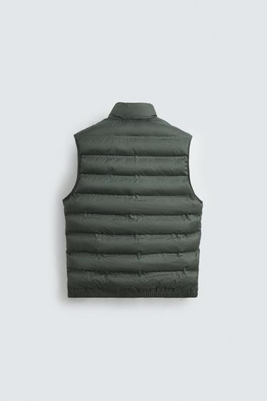 WATER-REPELLENT LIGHTWEIGHT PUFFER GILET - Green by Zara
