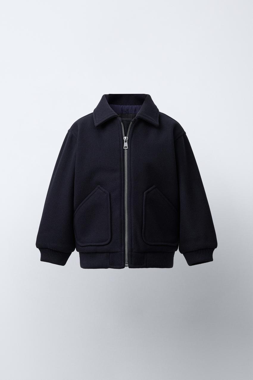 パッチポケット布地コート - ネイビーブルー | ZARA Japan / 日本