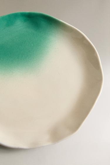 ASSIETTE À PAIN GRÈS DÉGRADÉ X COLLAGERIE - Vert / Écru de Zara - Image 2