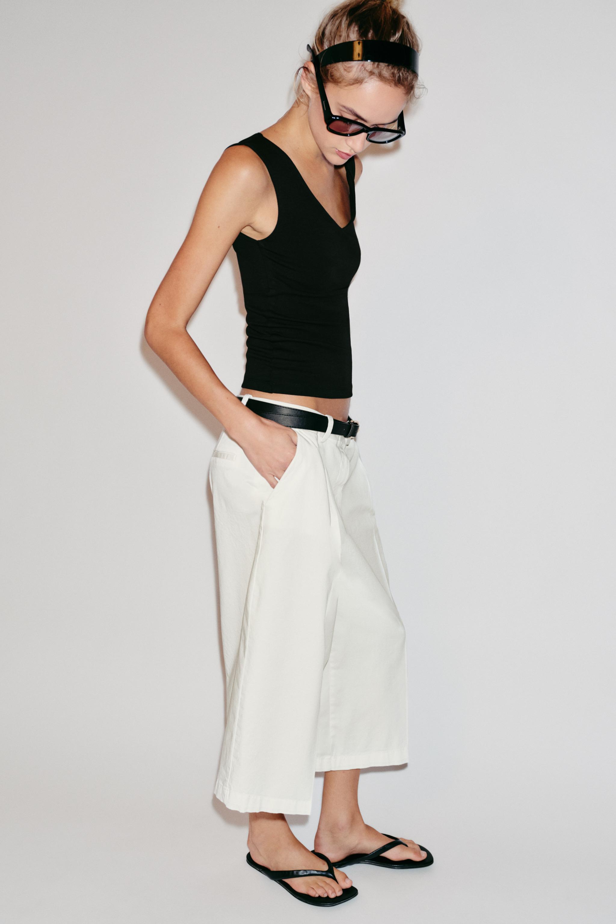 Женские топы Zara V-NECK TANK TOP — фото 4