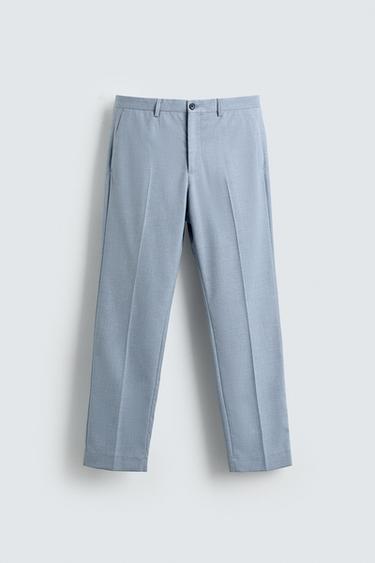 SLIM FIT SUIT TROUSERS - Sky blue by Zara