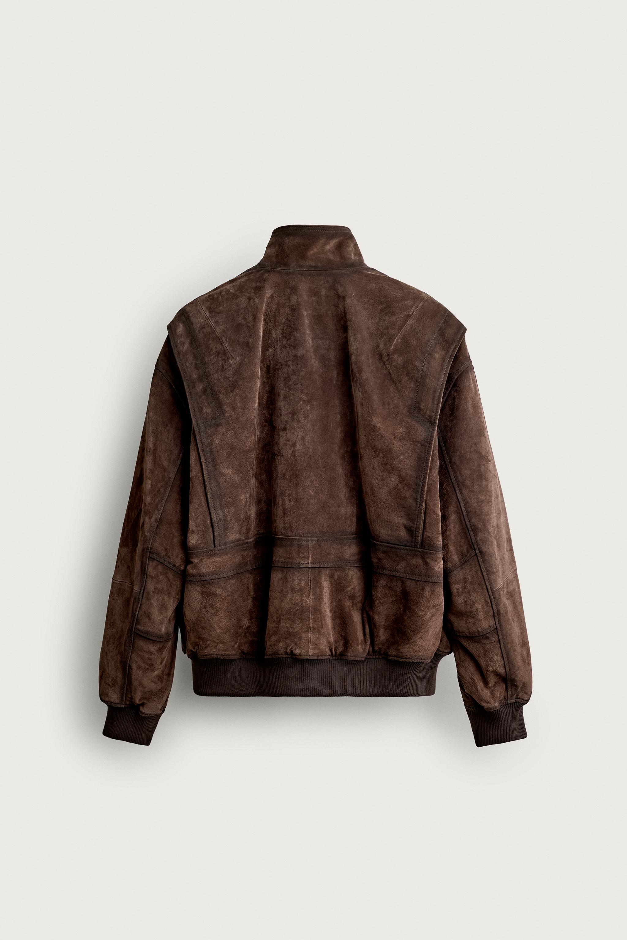 BLOUSON RELAXED FIT EN CUIR SUÉDÉ