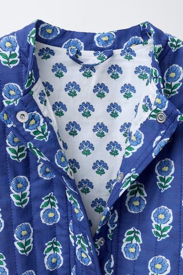 VESTE MATELASSÉE IMPRIMÉE FLEURS - Bleu moyen de Zara - Image 5
