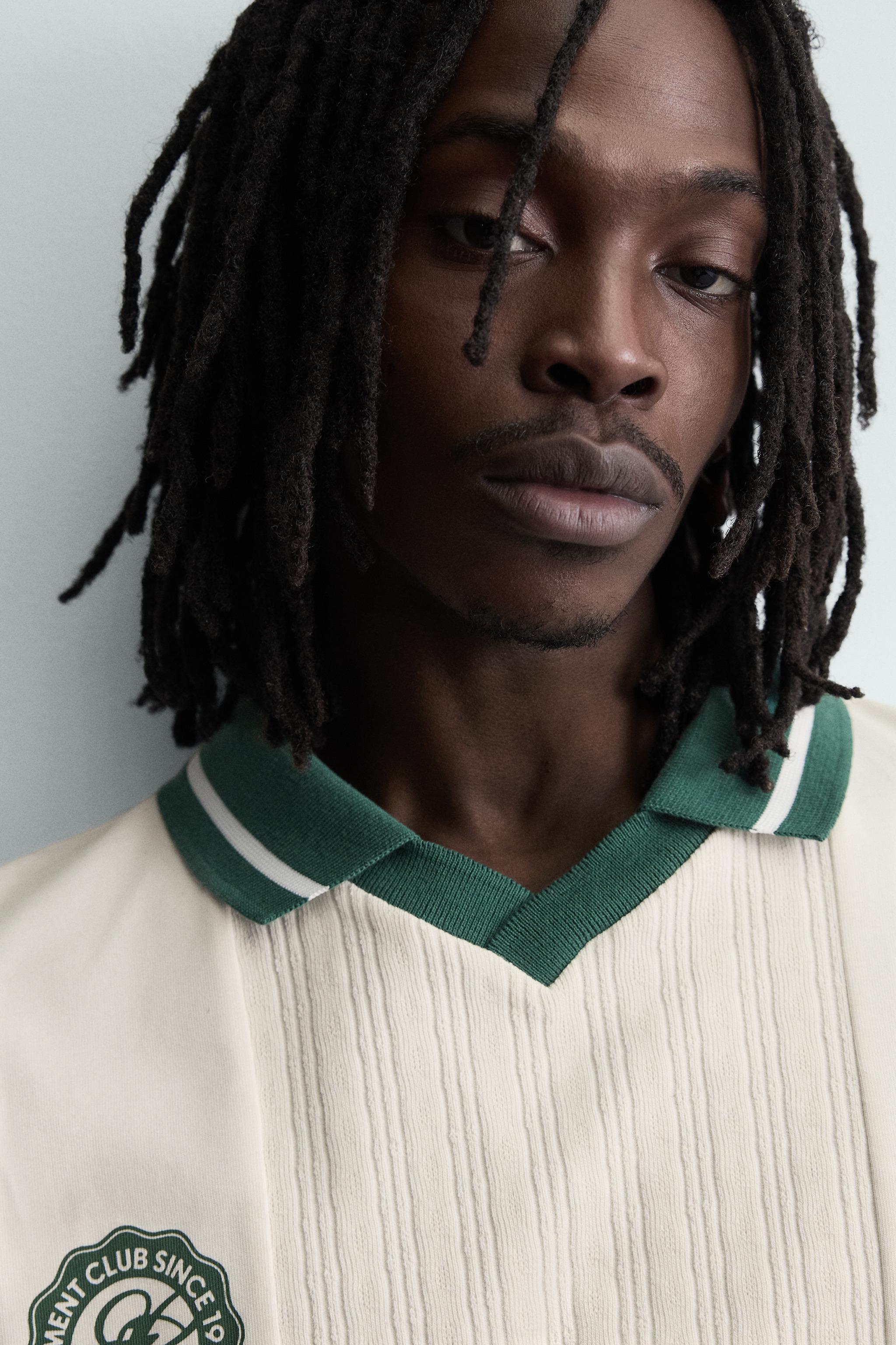 POLO JACQUARD BRODÉ FOOTBALL RÉTRO