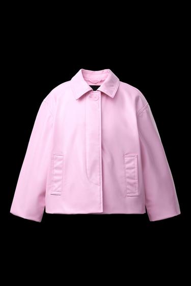 LEATHER EFFECT JACKET - Pink by Zara - Image 0