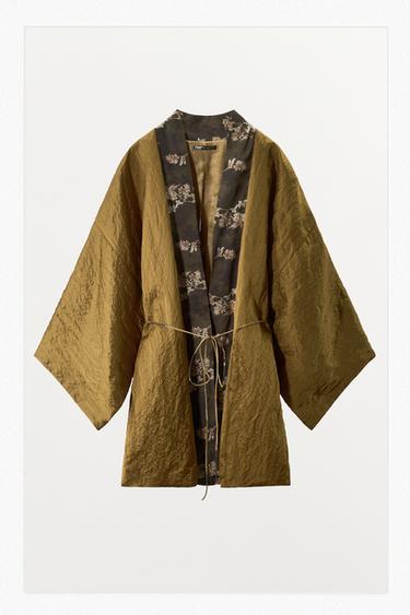 KIMONO REVERSIBLE ESTAMPADO - Bronce de Zara