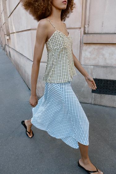 CHECKED CAMISOLE TOP - Yellow by Zara - Image 2