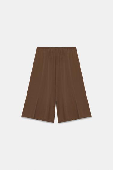 LONG FLOWING BERMUDA SHORTS - Brown by Zara - Image 5
