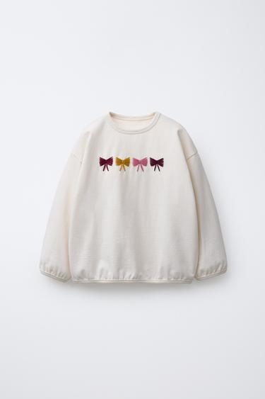 CONTRAST EMBROIDERY T-SHIRT - Ecru by Zara