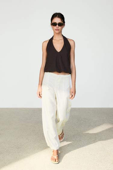 Pantalón fluido barrel fit - de Zara