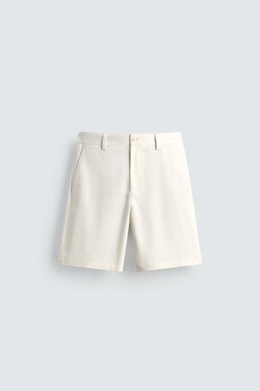 BERMUDA CHINO RELAXED FIT - Branco-marfim da Zara