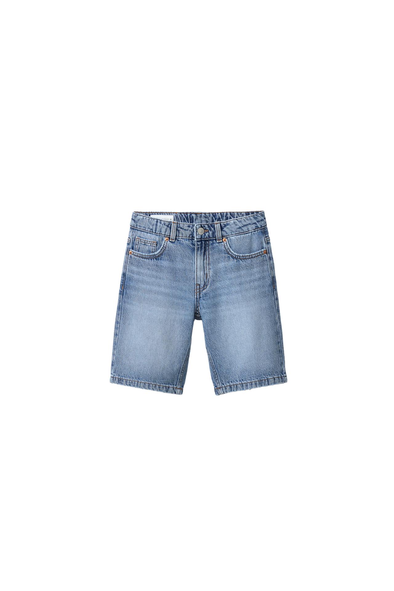 STRAIGHT DENIM SHORTS — Blue