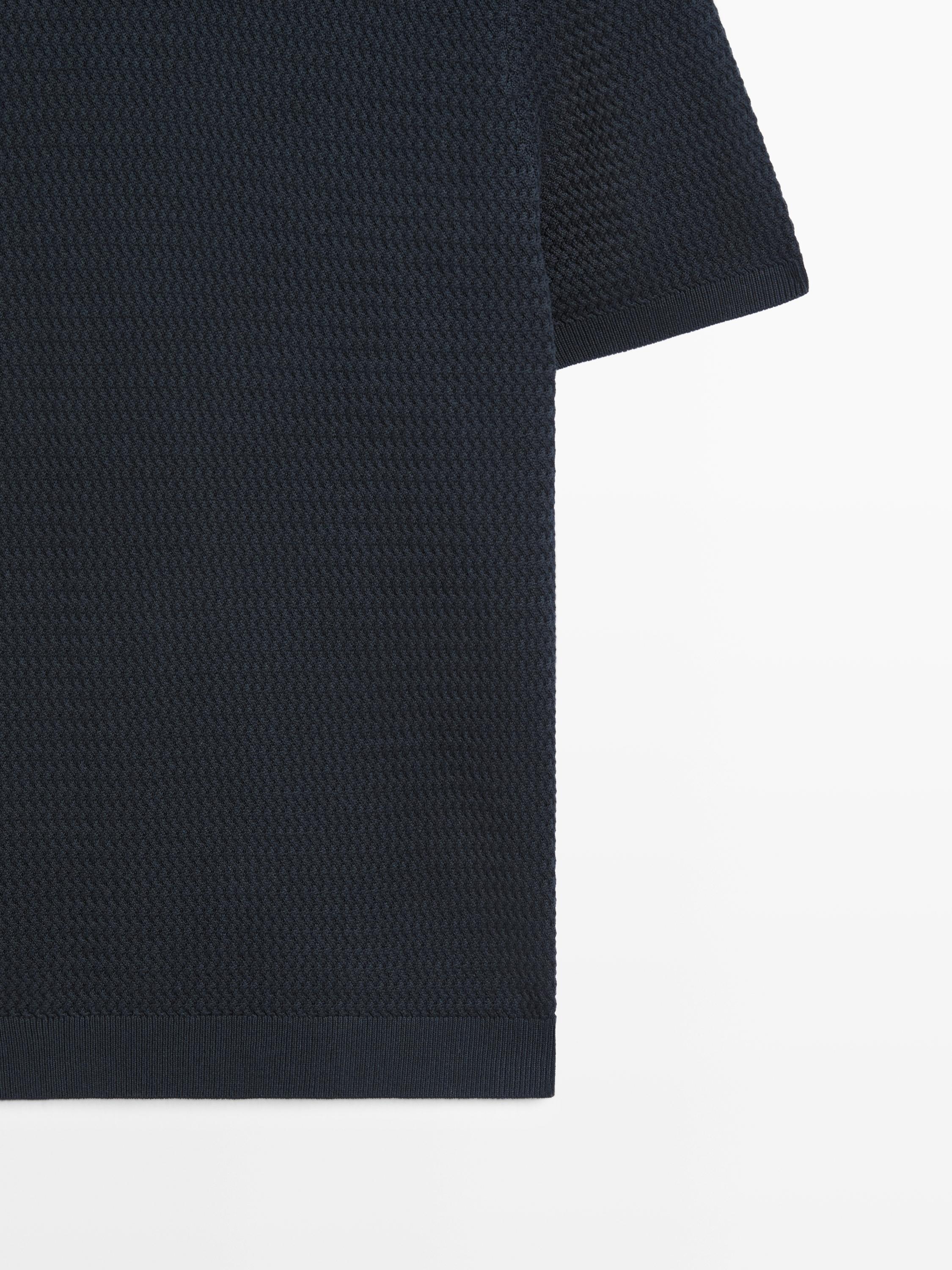 T-shirt en maille texturée à manches courtes