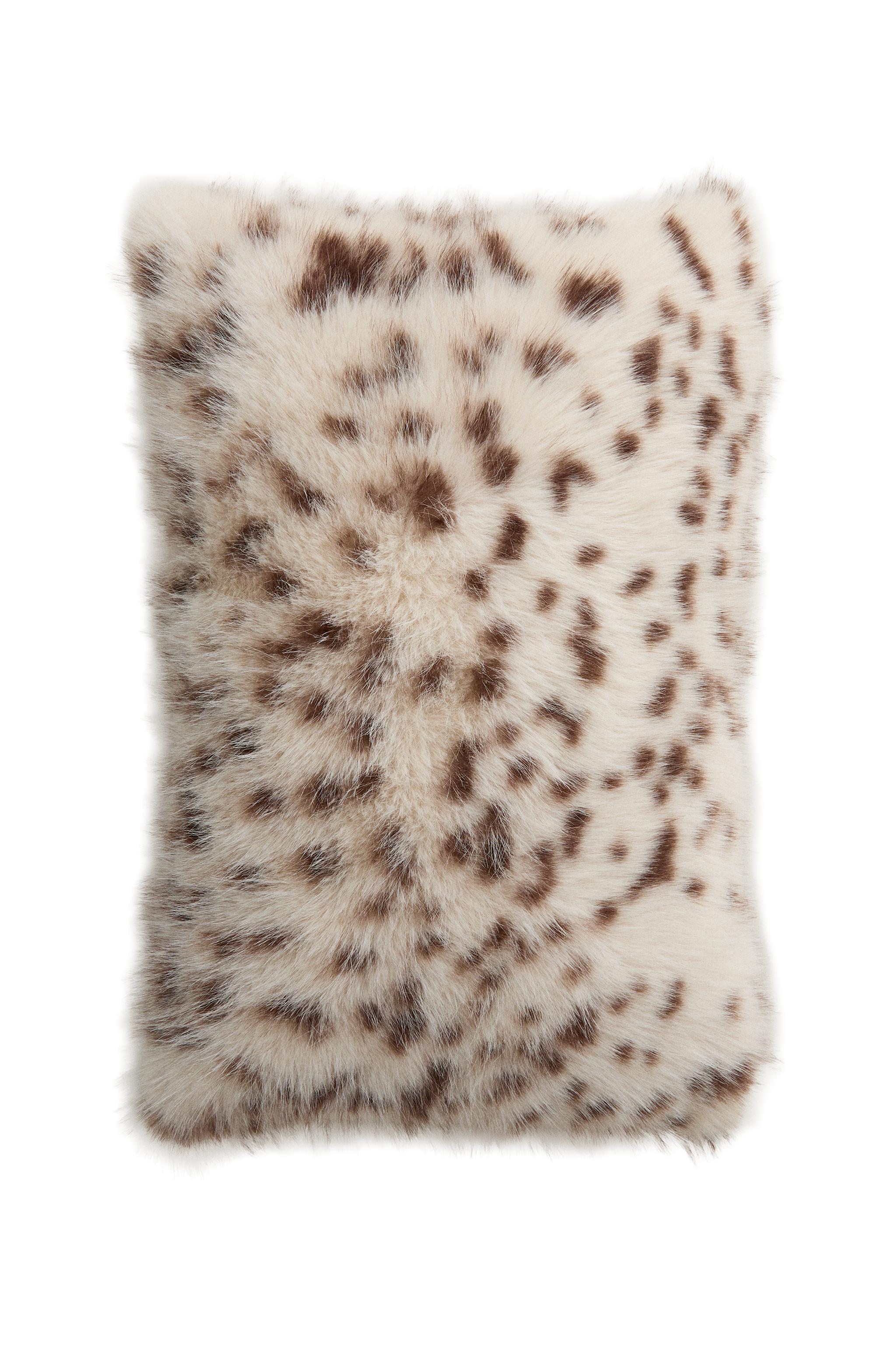 Long Fur Animal Print Throw Pillow Cover by Zara
