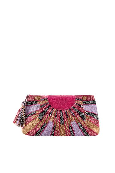 BOLSO TRENZADO RECTANGULAR - Fucsia de Zara - Imagen 0