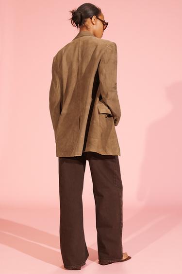 LIMITED EDITION 100% SUEDE LEATHER BLAZER - Mid-camel by Zara - Image 2