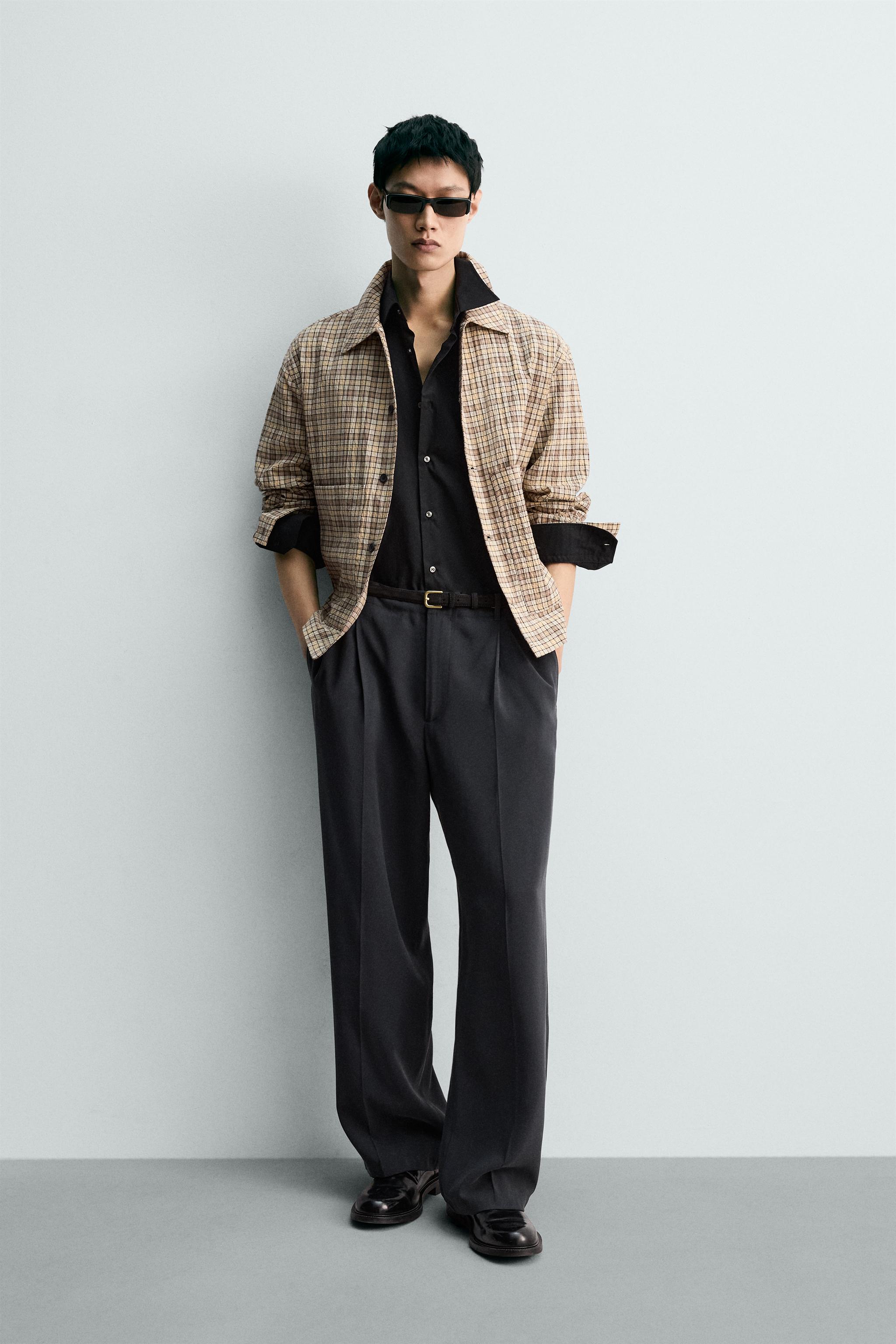ブルー プリーツパンツ ストレートフィットプリーツパンツ - ブルー | ZARA Japan / 日本
