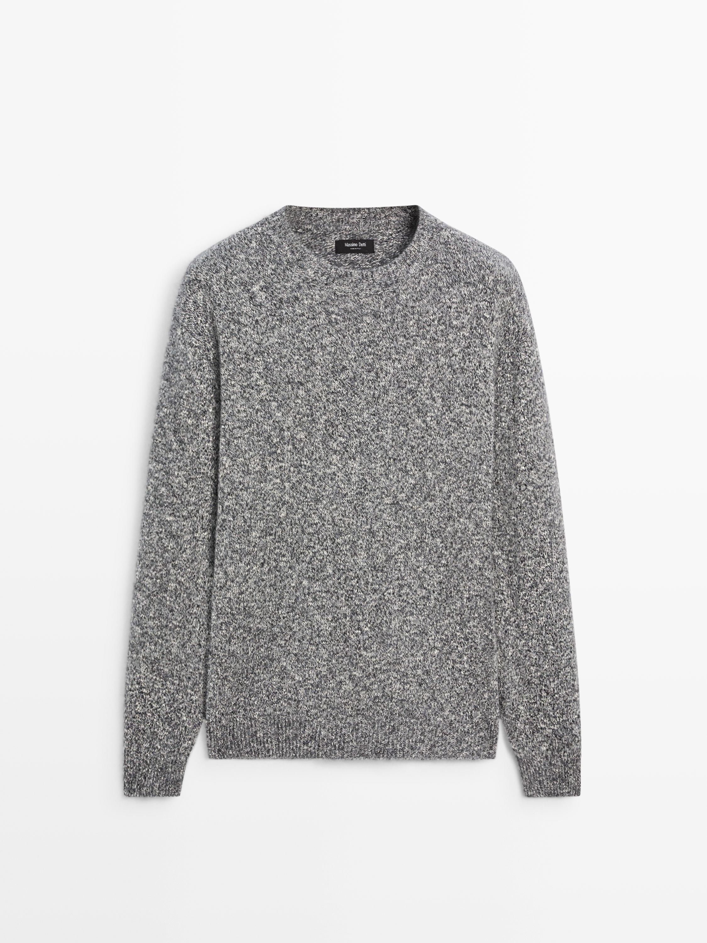 Knit mouliné cotton and wool sweater