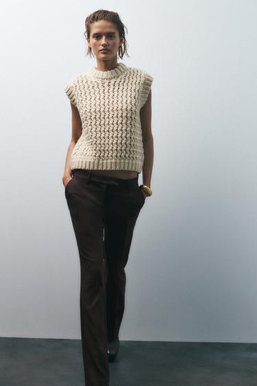 JERSEY CHALECO PUNTO ESTRUCTURA - Crudo de Zara