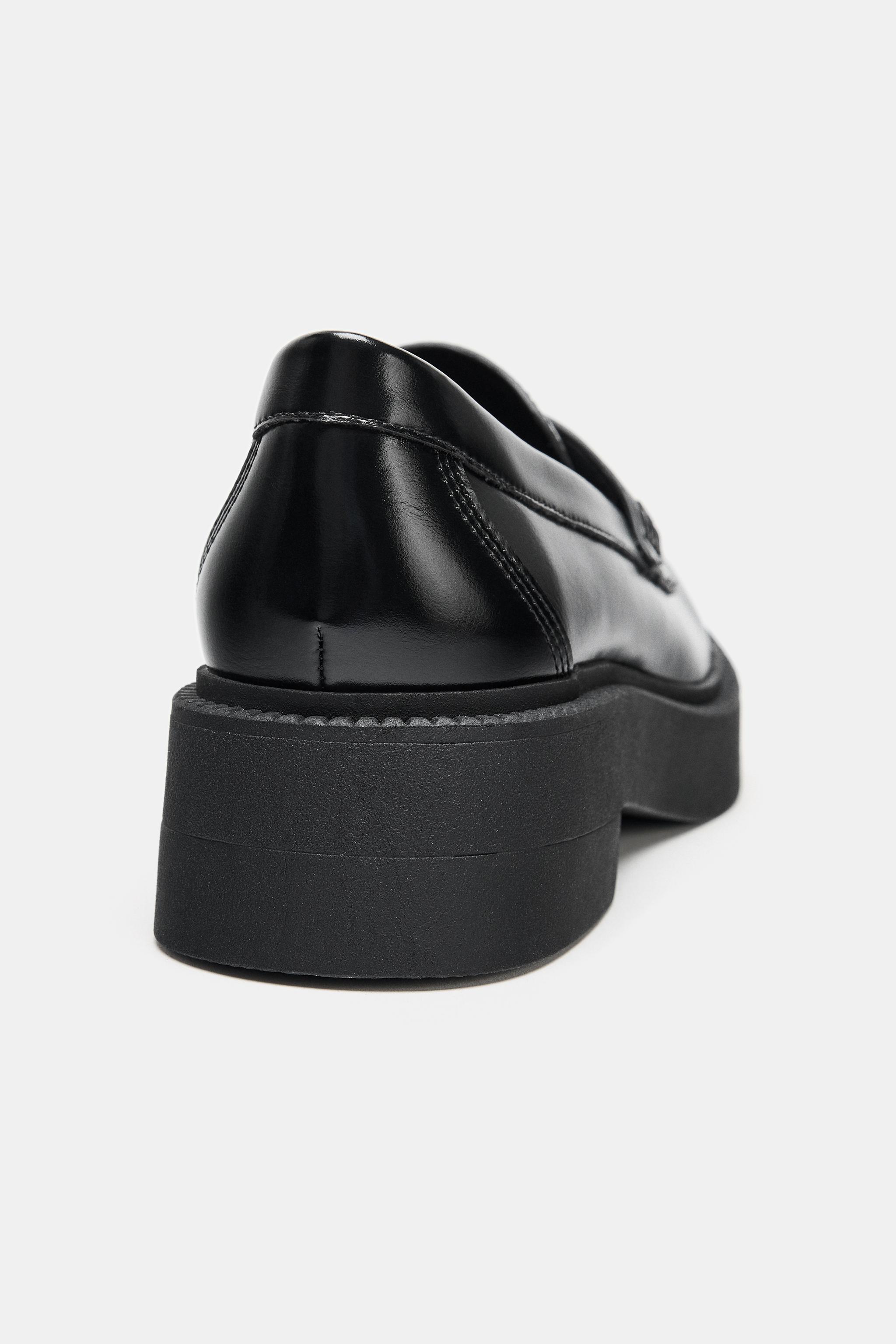 ZARA プラットフォームローファー 38 厚底 ZARA プラットフォームローファー ブラック ローファー 革靴｜Yahoo