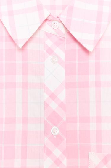 OVERSIZE CHECK SHIRT - Pink by Zara - Image 7