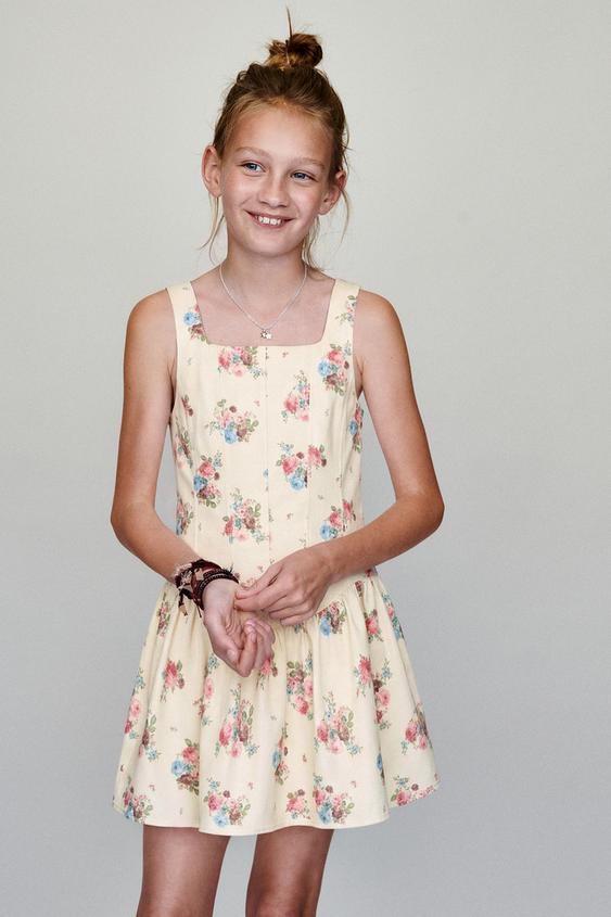 ROBE IMPRIMÉ FLEURS - Écru de Zara - Image 4