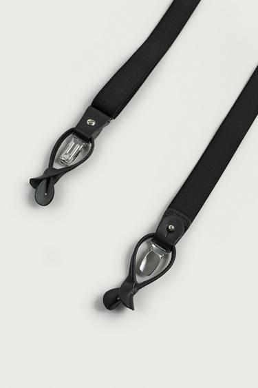 LEATHER DETAIL SUSPENDERS — Black 2