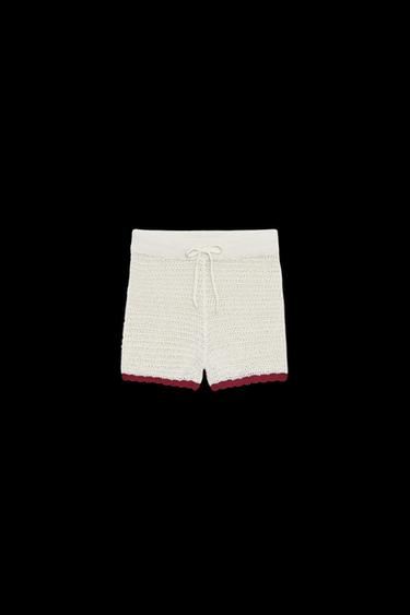 Zara KNIT SHORTS - Ecru - Image 0