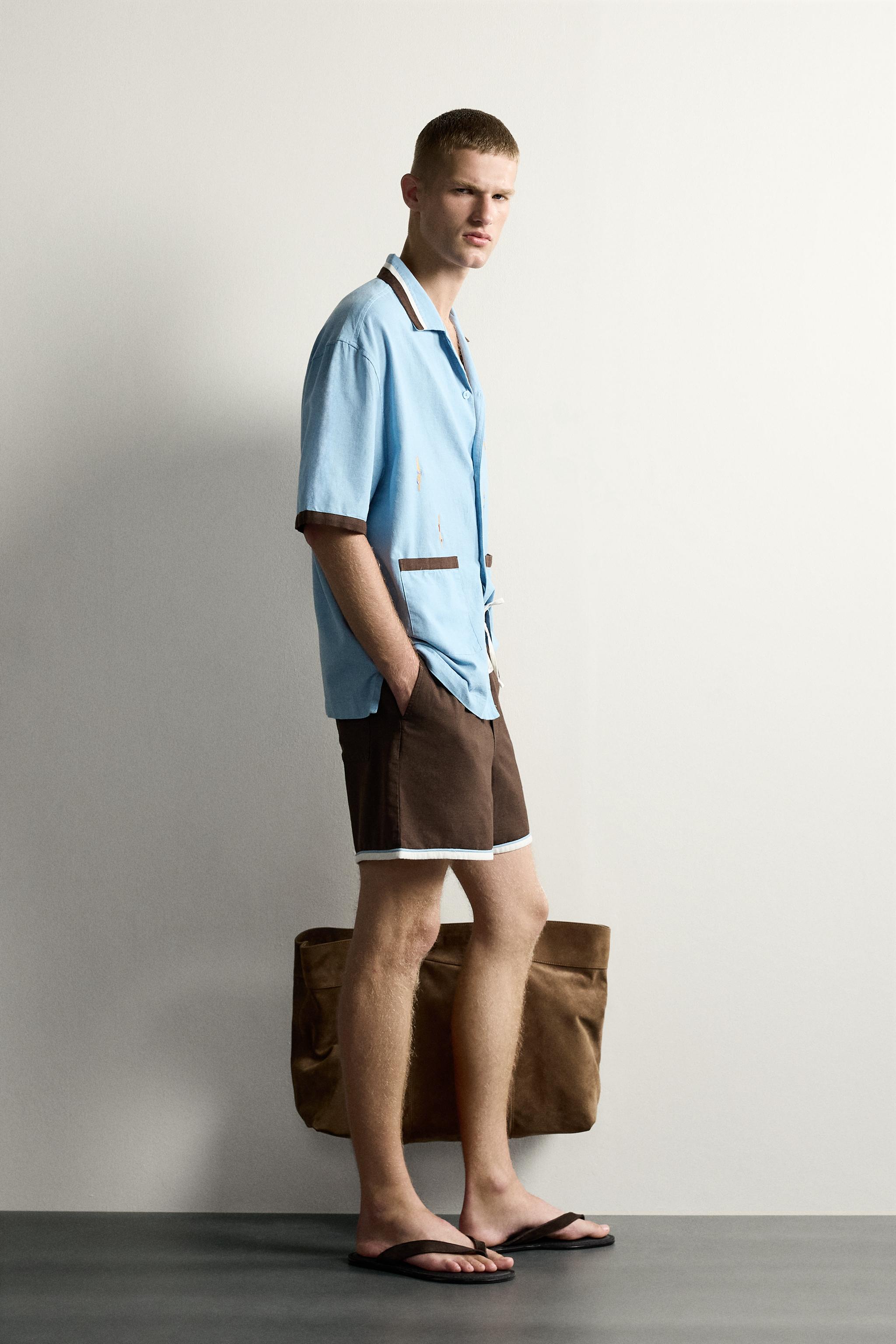 CONTRAST HEM SHORTS