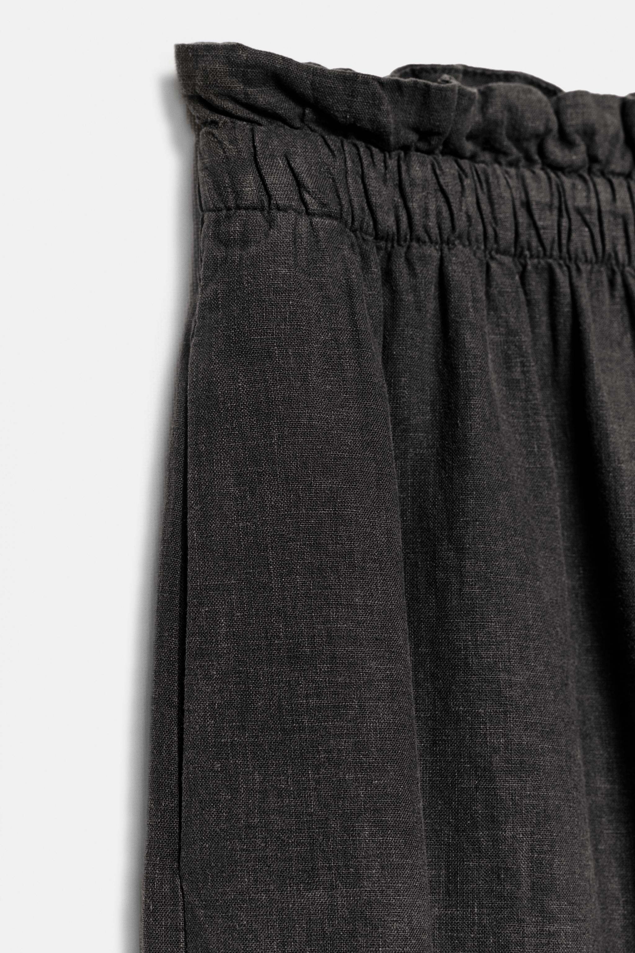 Женские юбки Zara ZW COLLECTION LINEN BLEND LONG SKIRT — фото 7
