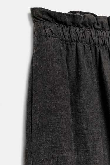 JUPE LONGUE AVEC LIN ZW COLLECTION - Gris anthracite de Zara - Image 6