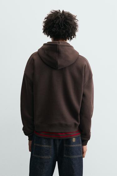 Zara AMANDA LOBOS X ZARA COMBINATION HOODIE - Brown