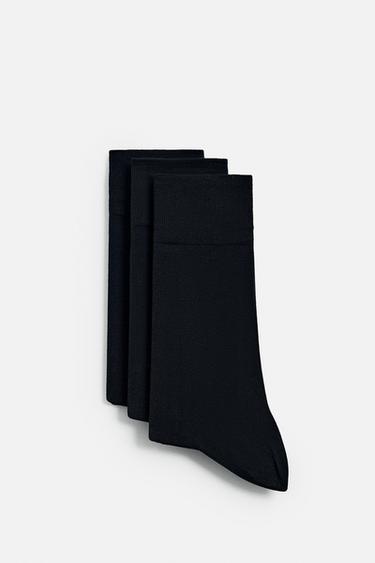 Zara 3雙裝絲光襪 - 海藍色