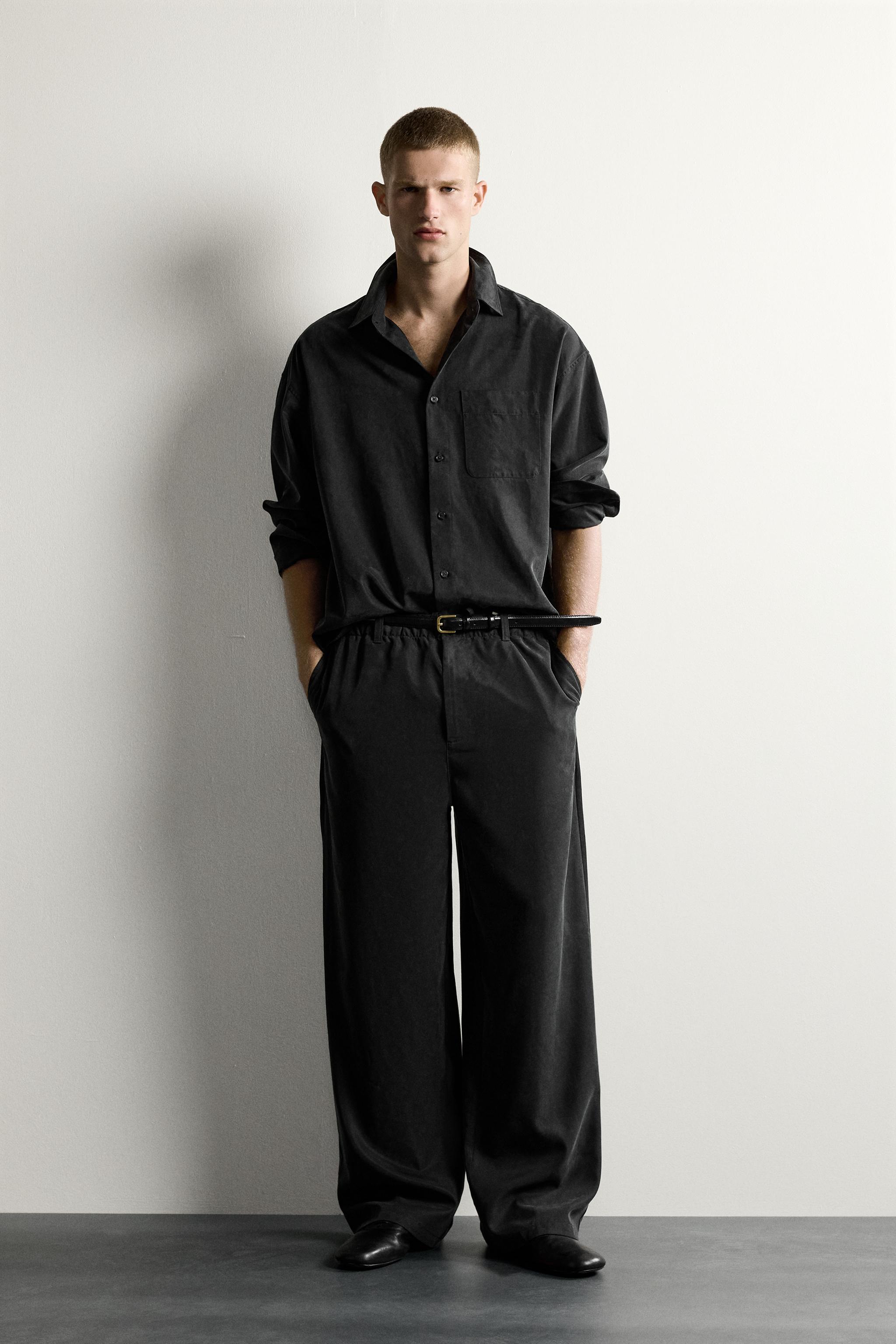 Zara RELAXED FIT DÖKÜMLÜ GÖMLEK