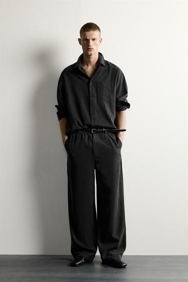 RELAXED FIT FLUID SHIRT - Dark grey by Zara