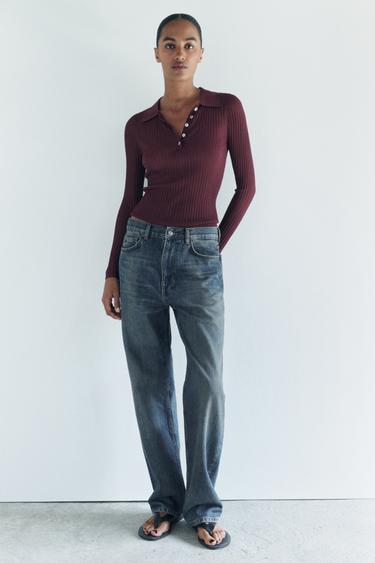 ZW COLLECTION RELAXED FIT MID-RISE JEANS - Blue by Zara