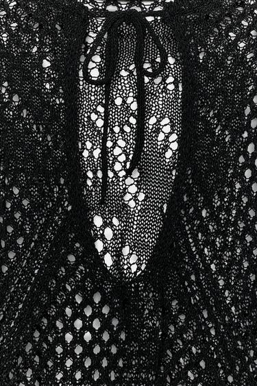 PULL EN MAILLE AJOURÉE - Noir de Zara - Image 9