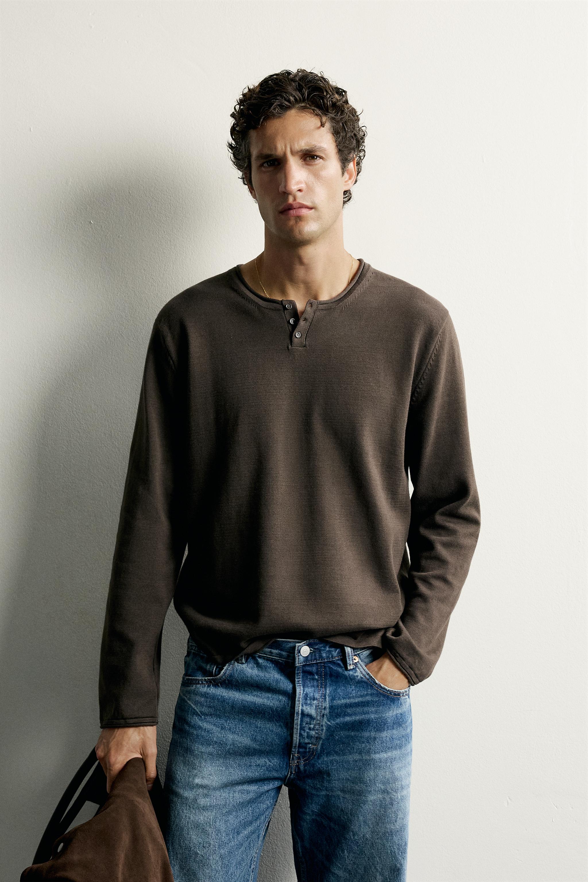 Zara HENLEY DÜĞMELİ TRİKO T-SHIRT görsel 2