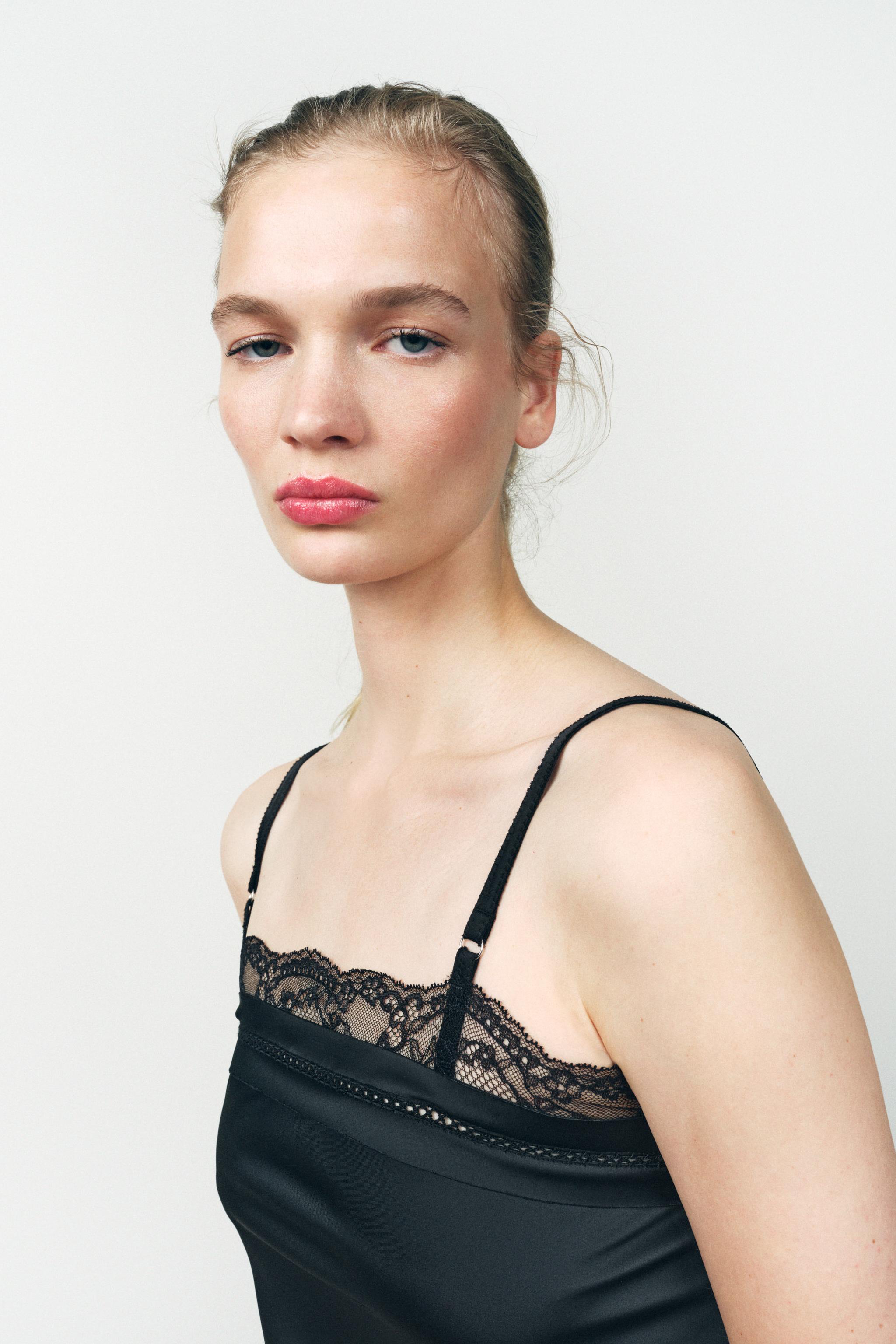 ラテ！ LACE TEXTURE SCALLOPED TOP - Ecru | ZARA United States