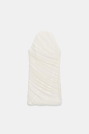 ROBE COURTE EN TULLE - Blanc cassé de Zara - Image 6
