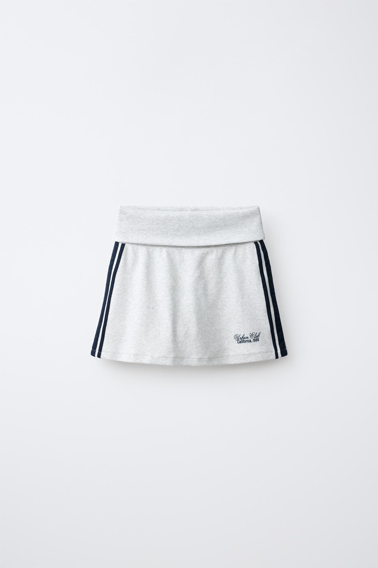 BAND DETAIL SKORT — Gray marl