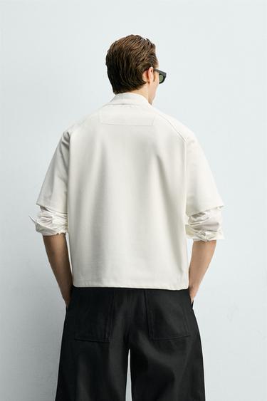 T-SHIRT INTERLOCK LISERÉS - Blanc de Zara - Image 2