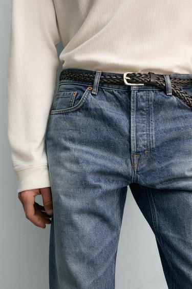 Zara BRAIDED LEATHER BELT - Dark brown - Image 0