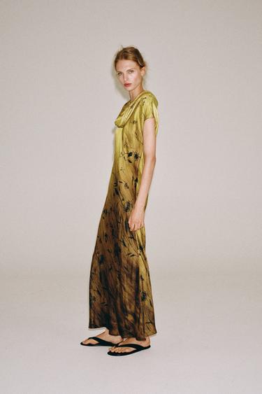 VESTIDO ESTAMPADO ZW COLLECTION - Coñac de Zara