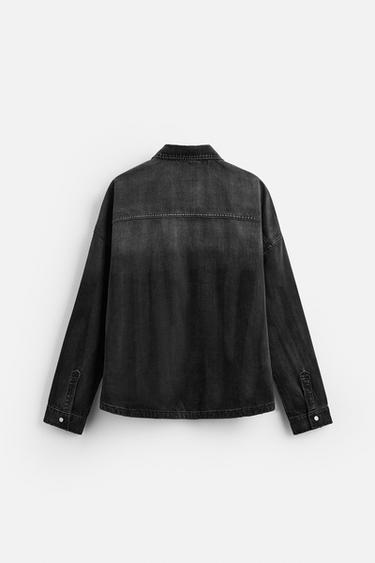 CHEMISE EN DENIM À POCHE - Noir de Zara - Image 6