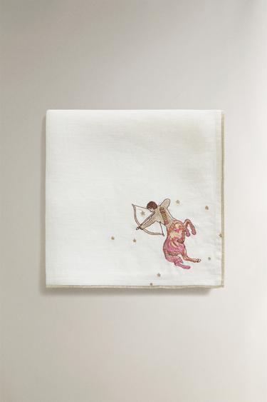 SAGITTARIUS EMBROIDERED LINEN NAPKIN | MARISA BERENSON - خَام الخاص بـ Zara - صورة 0