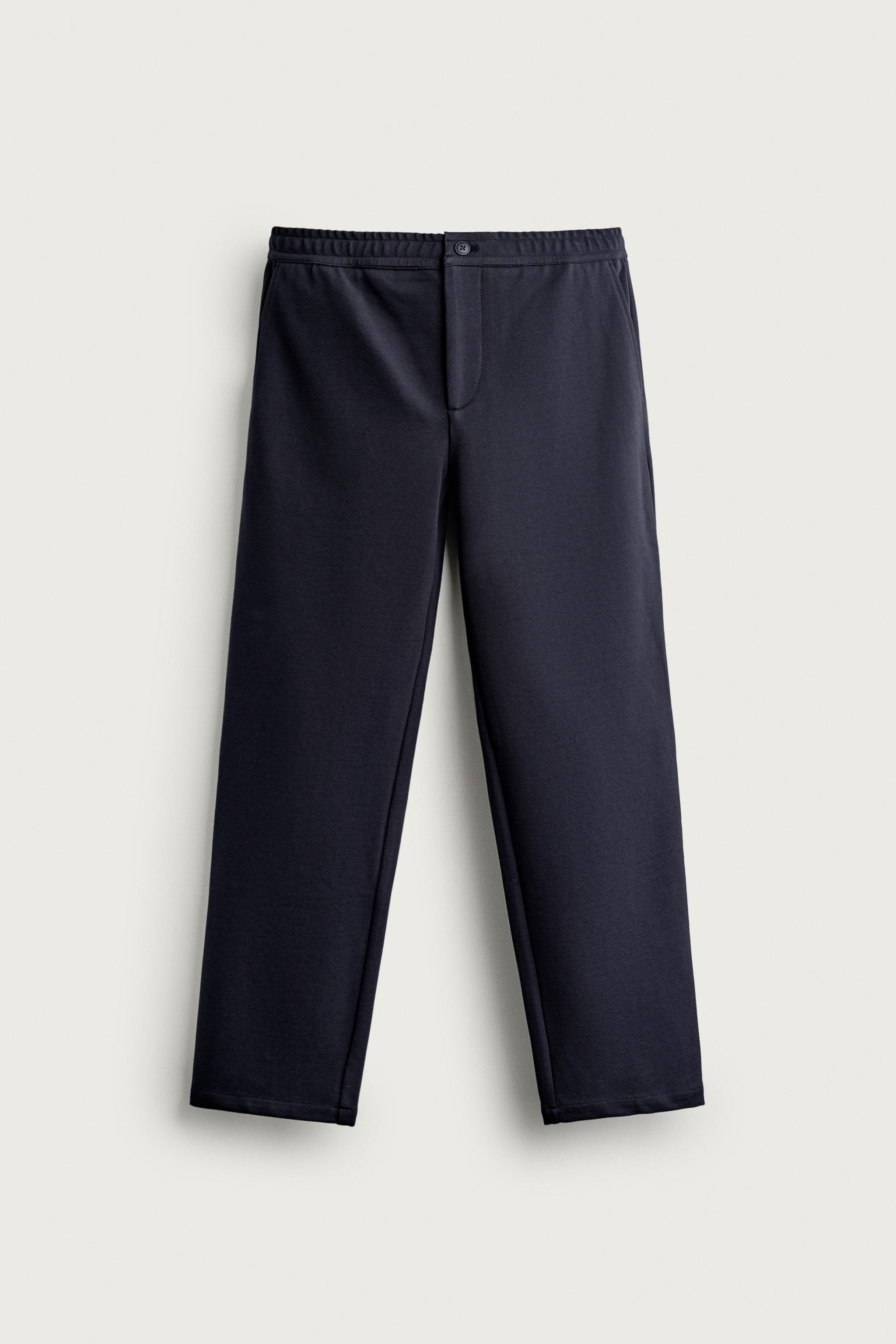 COMFORT REGULAR FIT TROUSERS — Navy blue