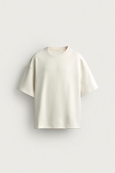 СУИТШЪРТ СЪС СВОБОДНА КРОЙКА И ИНТЕРЛОК - Мръснобял от Zara
