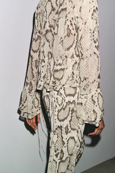 ANIMAL PRINT BLOUSE ZW COLLECTION - Khaki by Zara - Image 2